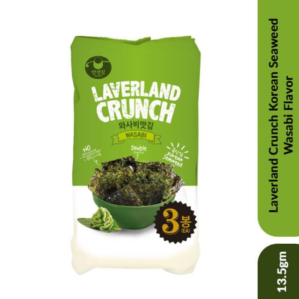 Laverland Crunch Korean Seaweed Wasabi Flavor, 13.5gm