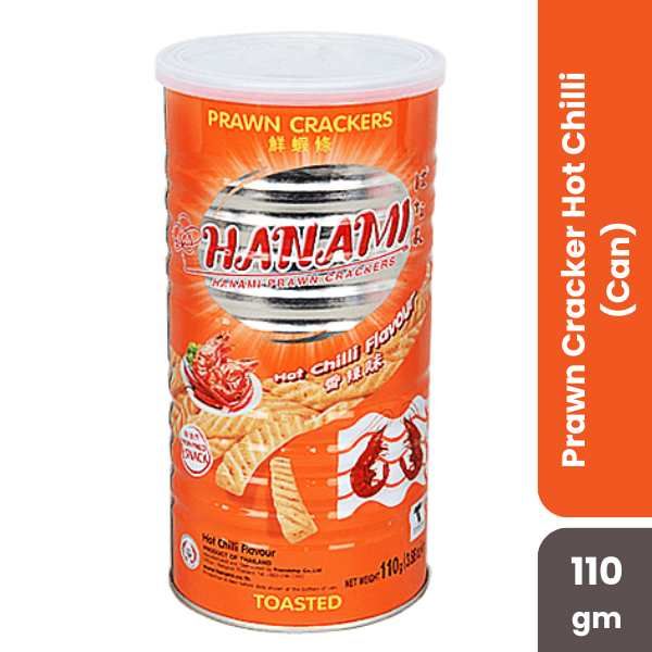 Hanami Prawn Cracker Hot Chilli Can, 110gm