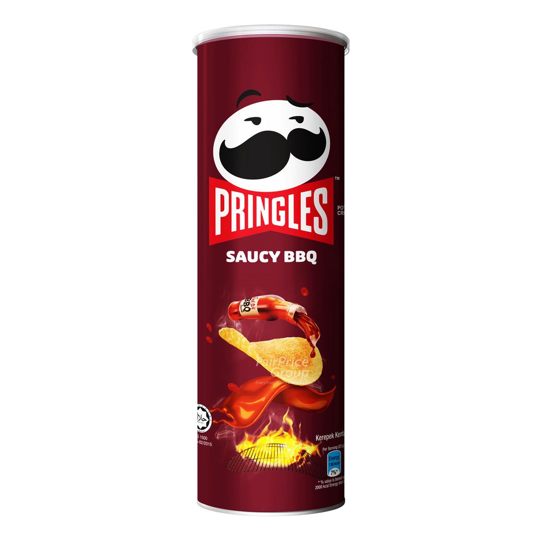 Pringles Saucy BBQ Potato Chips, 102gm