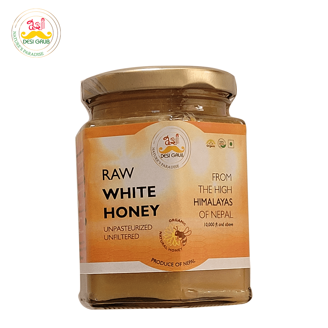 Desi Grub Raw White Honey, 300gm