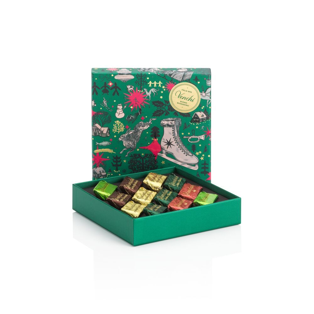 2024 XMAS GREEN SQUARE BOX WITH GIANDUIOTTO 110G