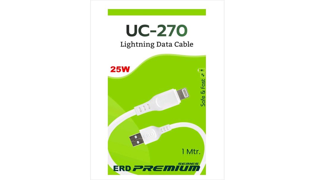 ERD UC-270 1Meter Lightning Data Cable White Color