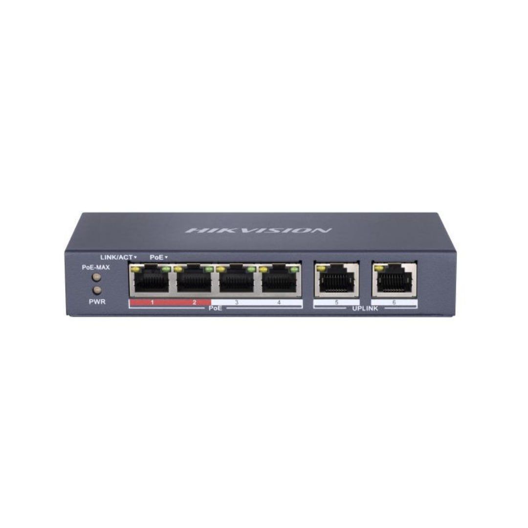 DS-3E0106P-E/M - HIKVISION 4 Port Fast Ethernet Unmanaged POE Switch