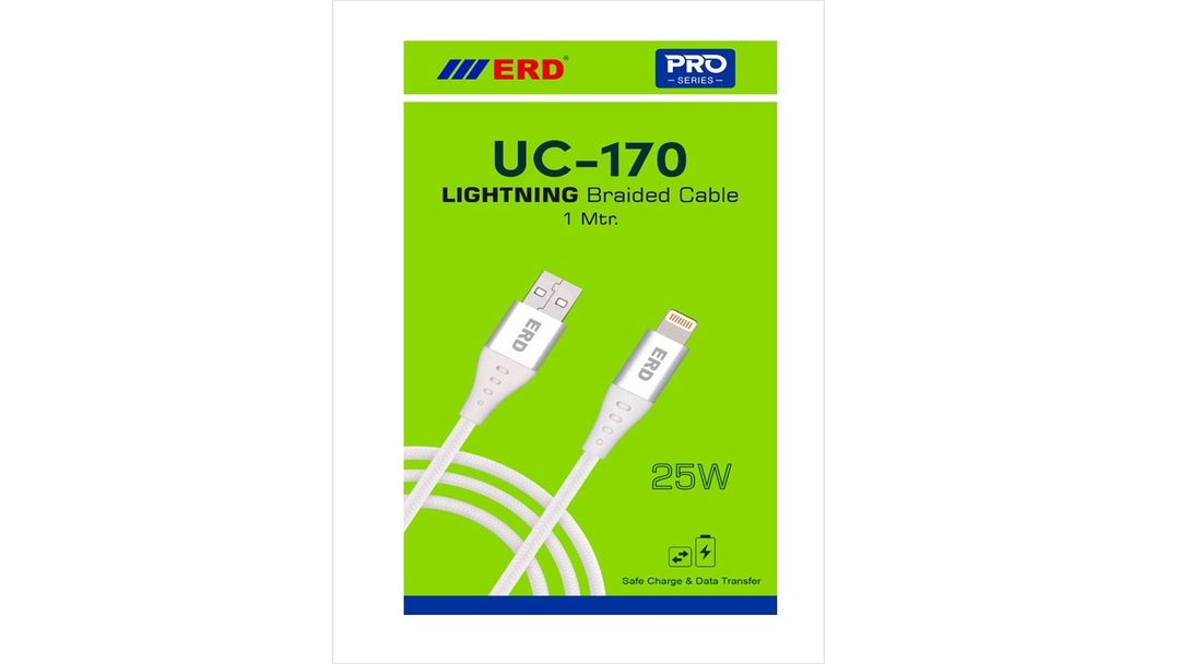 ERD Pro Series UC-170 Lightning Braided Cable (25W 1Meter White)