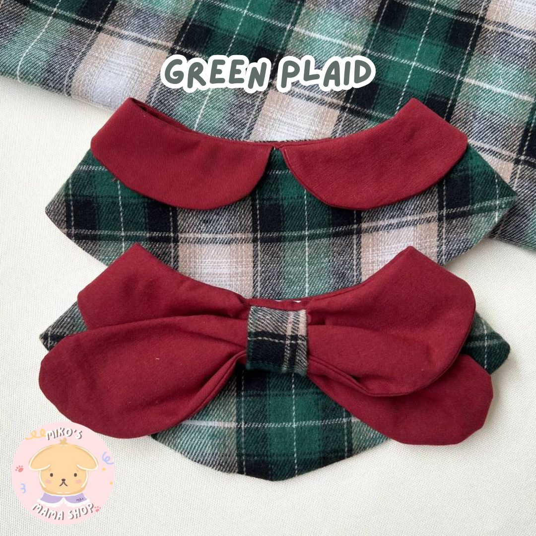 Green Plaid Ribbon Collar (Premium)