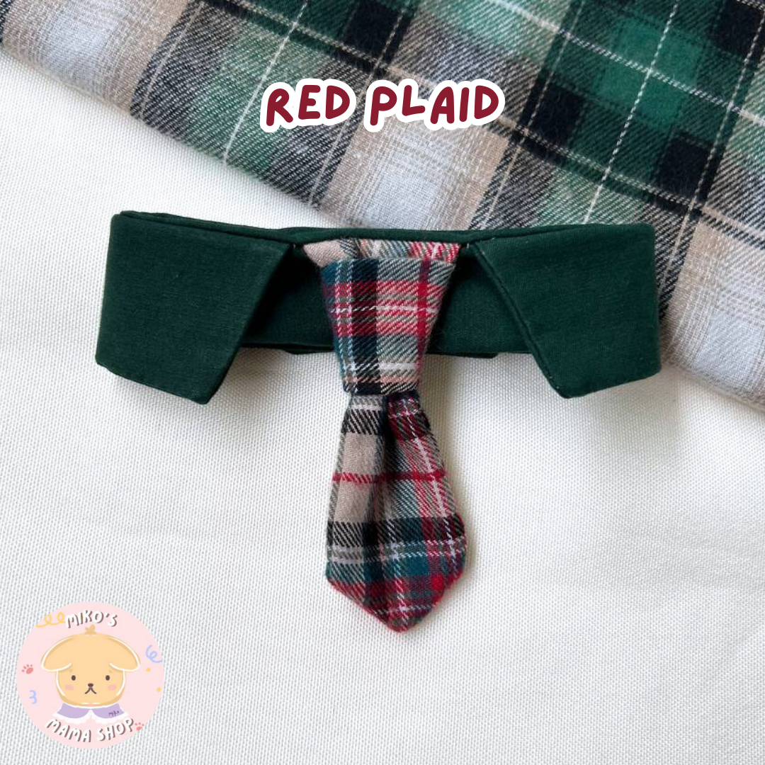 Red Plaid Necktie Collar (Premium)