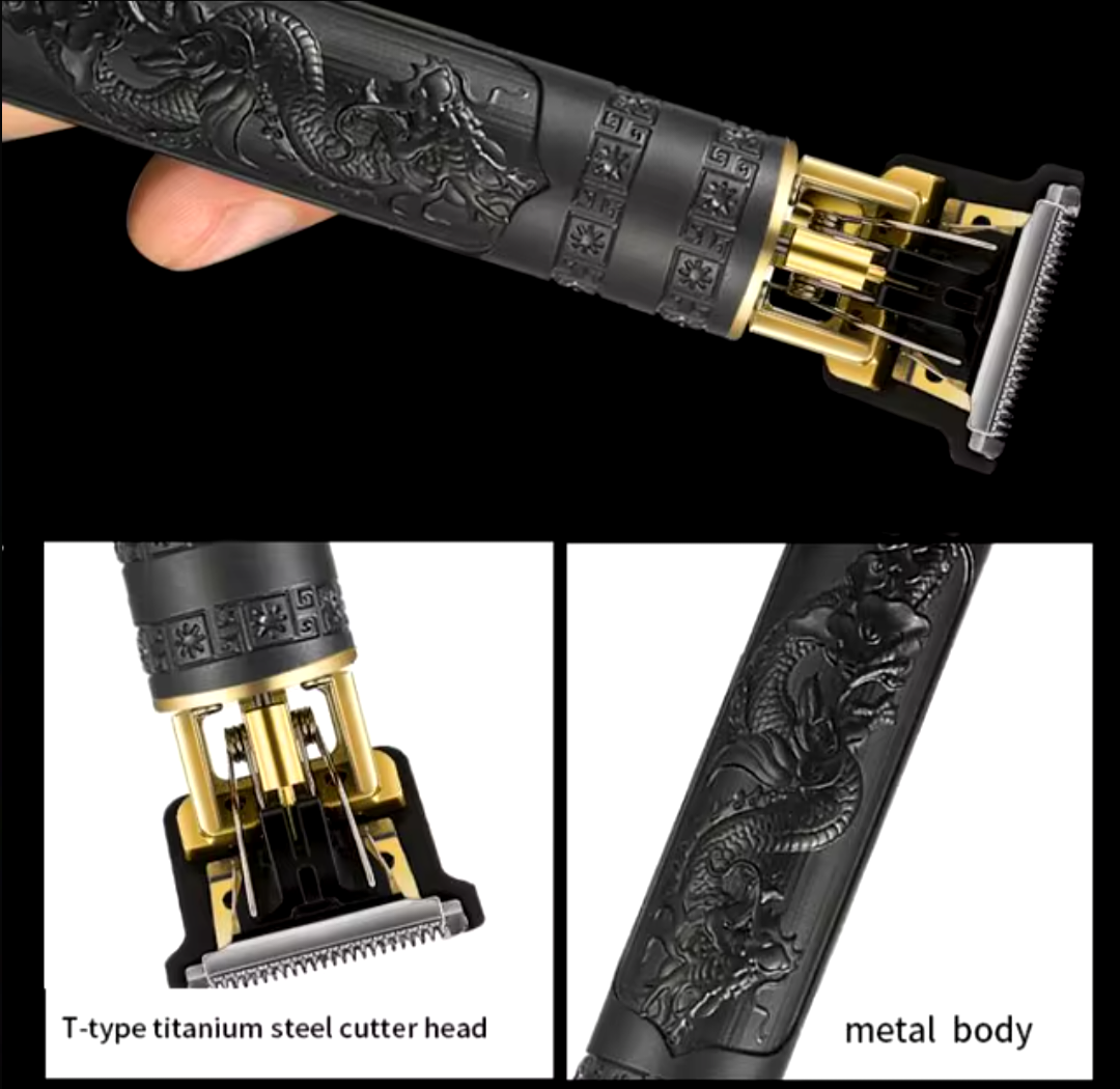 Haircut Razor for Men Rechargeable Clipper Shaver Adult Electric Vintage Clipperrazor Home USB Charging Barber Shop Black Dragon