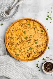 Quiche con champiñones o tocino