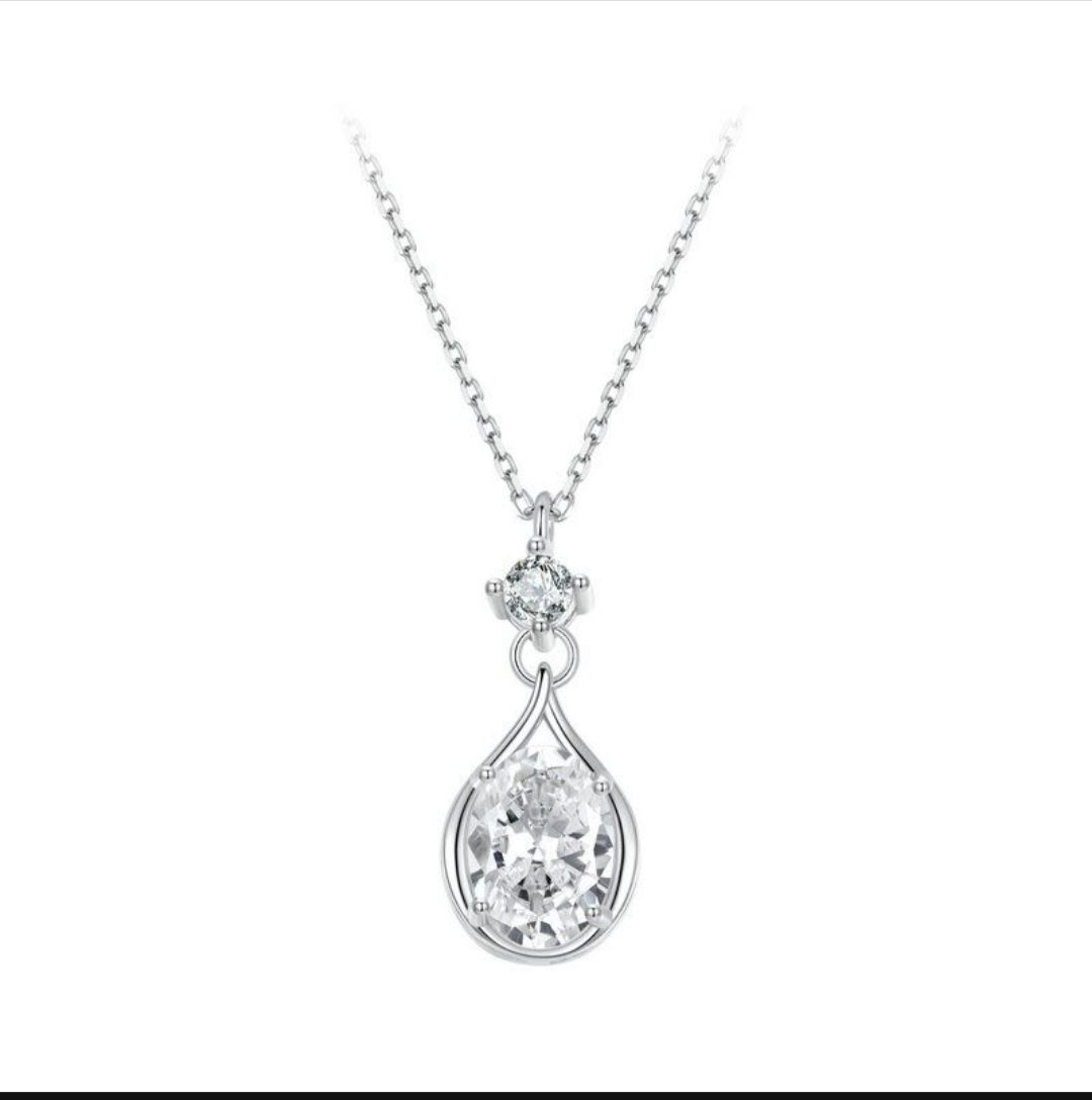 925 Sterling Silver Cubic Zirconia Pendant Necklace, Dainty Jewelry Gifts