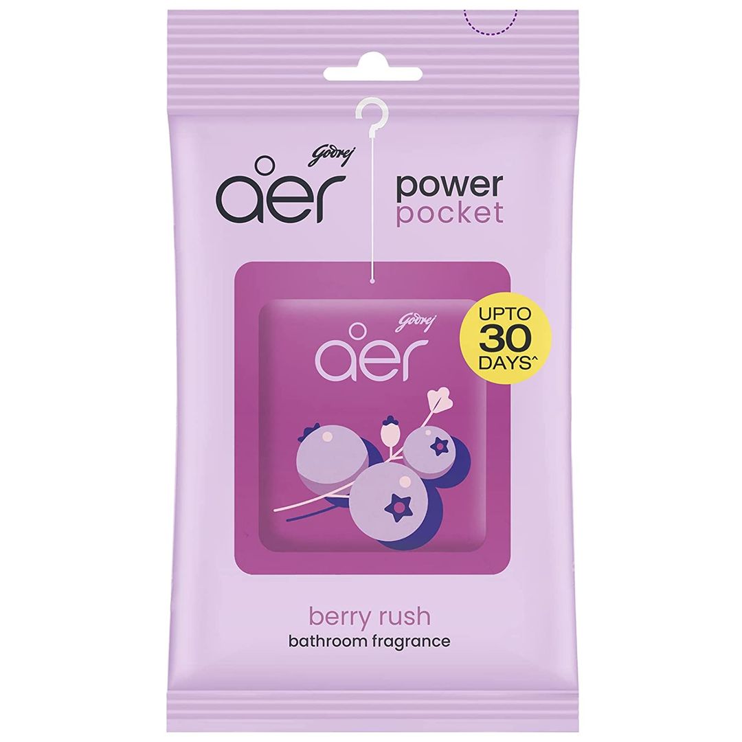 Godrej Aer Power Pocket -Bathroom Fragrance, Berry Rush, 10 g