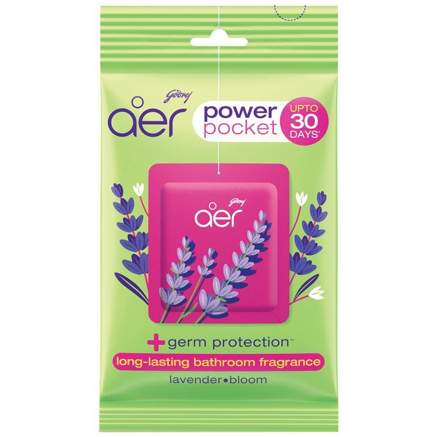 Godrej Aer Power Pocket -Bathroom Fragrance, Lavender Bloom, 10 g