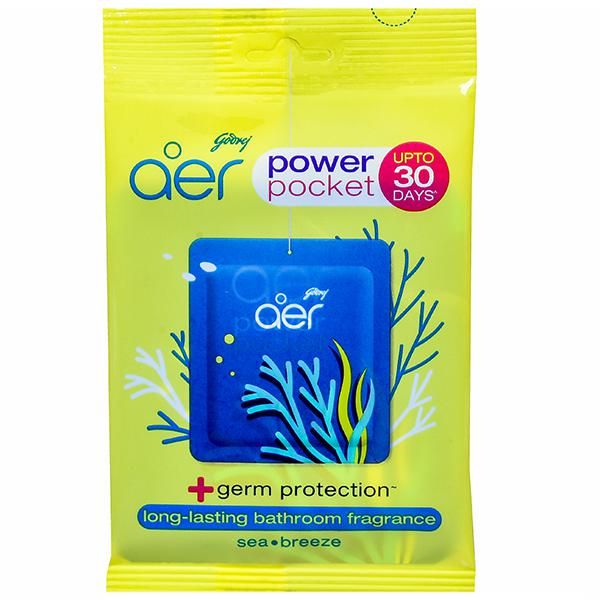 Godrej Aer Power Pocket -Bathroom Fragrance, Sea Breeze, 10 g