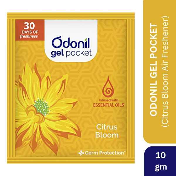 Odonil Gel Pocket - Citrus Bloom Air Freshener, 10gm