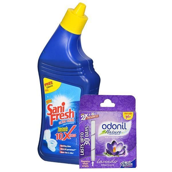 Sanifresh Ultra Shine Toilet Cleaner, 500ml (Free Odonil 50gm)