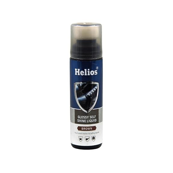 Helios Glossy Self Shine For Leather Shoe Care (Brown)