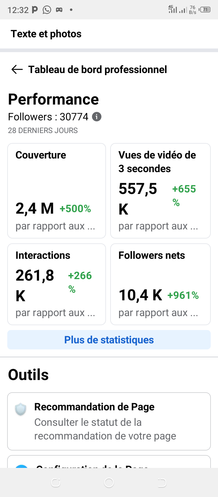 Page Facebook avec 30k d'abonnés