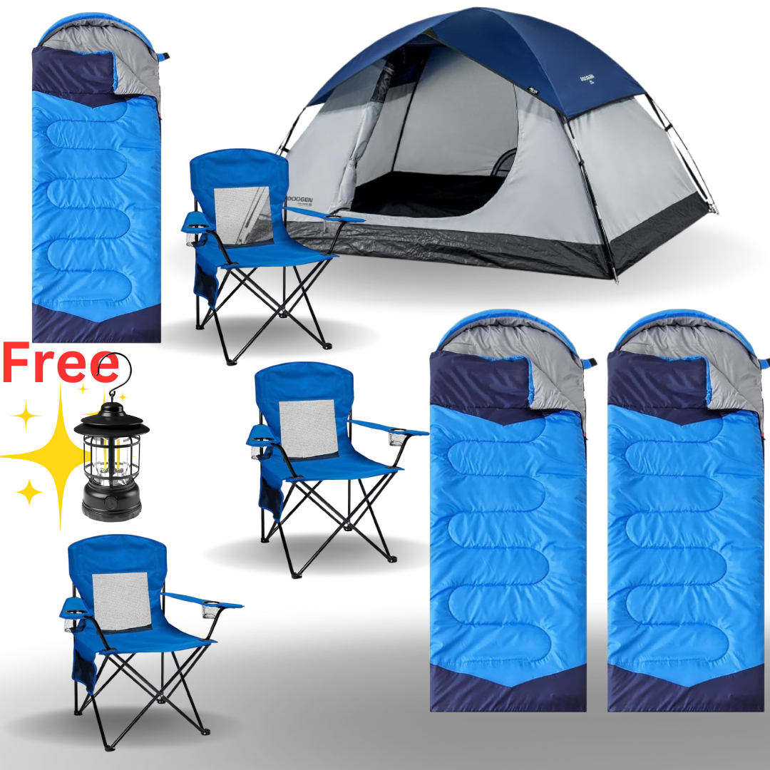 3 People Camping Combo (Includes Tent, Chairs, Sleeping Bags, and Table) Roof Top Tent Camping Tent Beach Tent