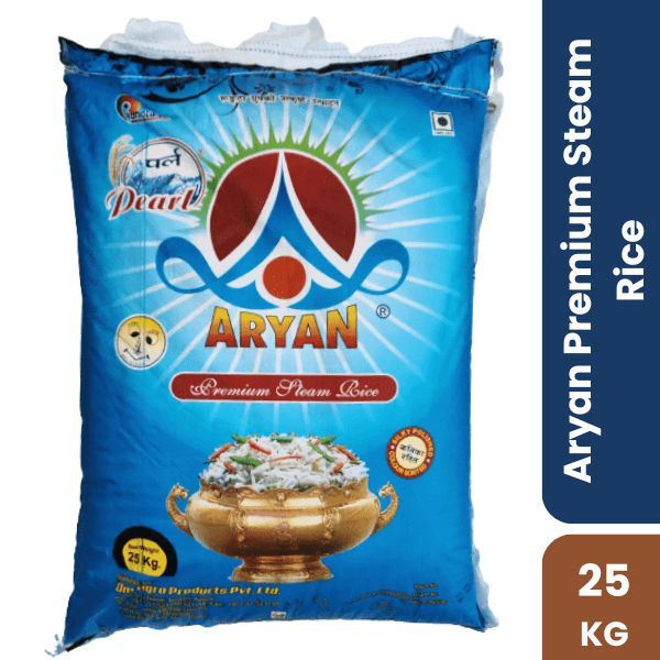 Pearl Aryan Premium Steam Rice, 25kg