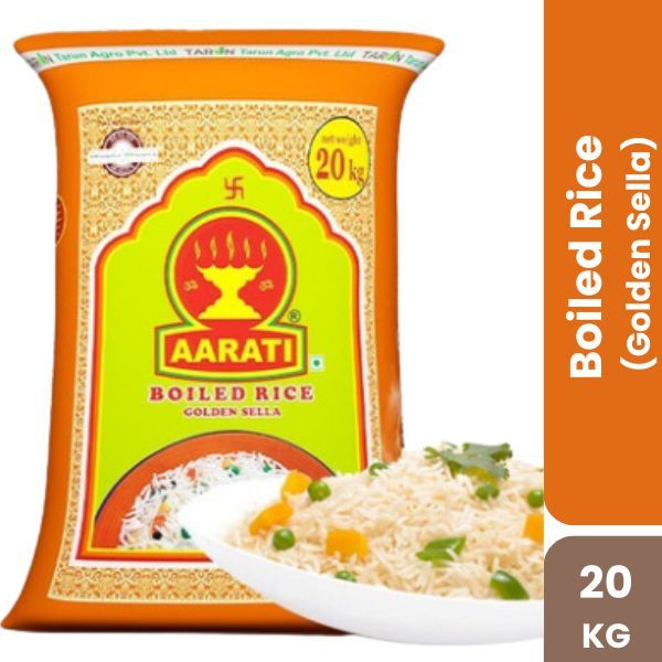 Aarati Boiled Rice (Golden Sella), 20 KG