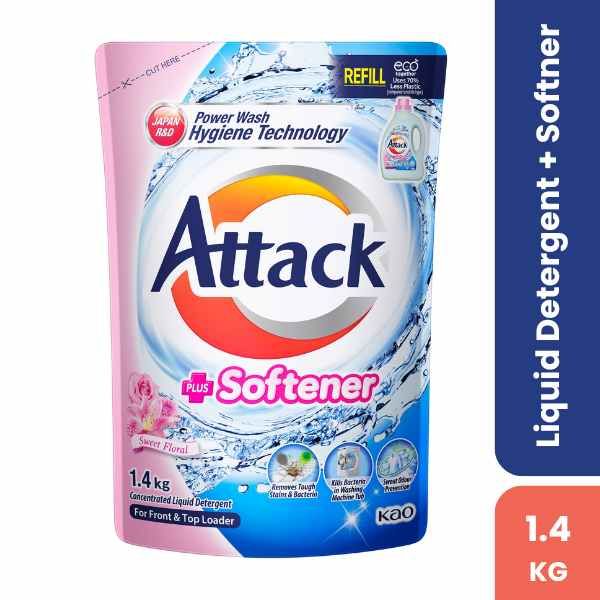 KAO Attack Liquid Detergent + Softner, 1.4kg