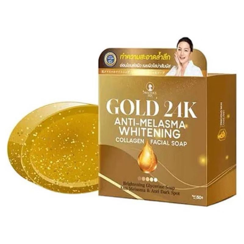 PRECIOUS Gold 24k Anti-Melasma Whitening Collagen Facial Soap 50g