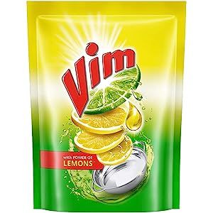 Vim Dishwash Liquid Gel - Lemon, 225ml Refill Pouch