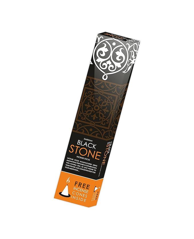 Darshan Black Stone Incense Sticks (Agarbatti), 90gm