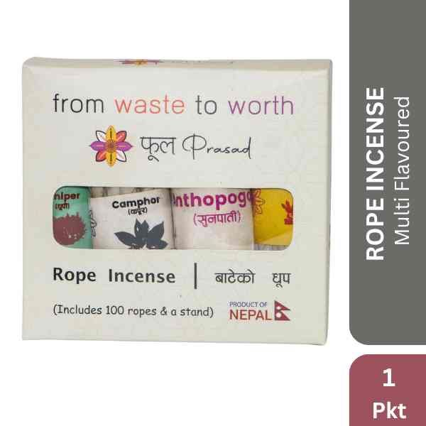 Phool Prasad Bateko Dhup (Rope Incense) | Multi-flavoured, 1Pkt