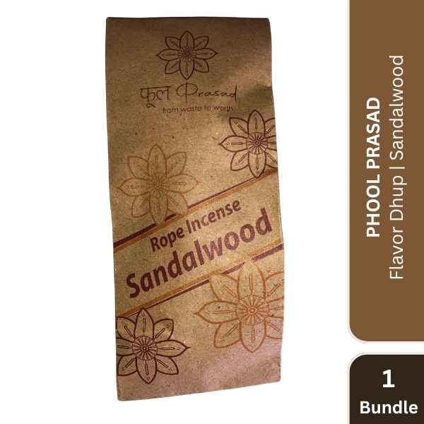 Phool Prasad Flavor Dhup | Sandalwood, 1 Bundle