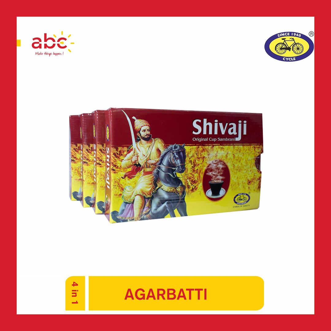 Cycle Shivaji Original Cup Sambrani Agarbatti (4 packets in 1)