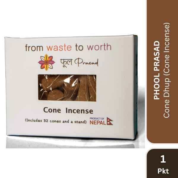 Phool Prasad Cone Dhup (Cone Incense) Normal, 32 Pcs