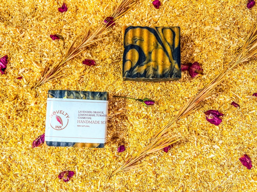 Turmeric and charcoal soap