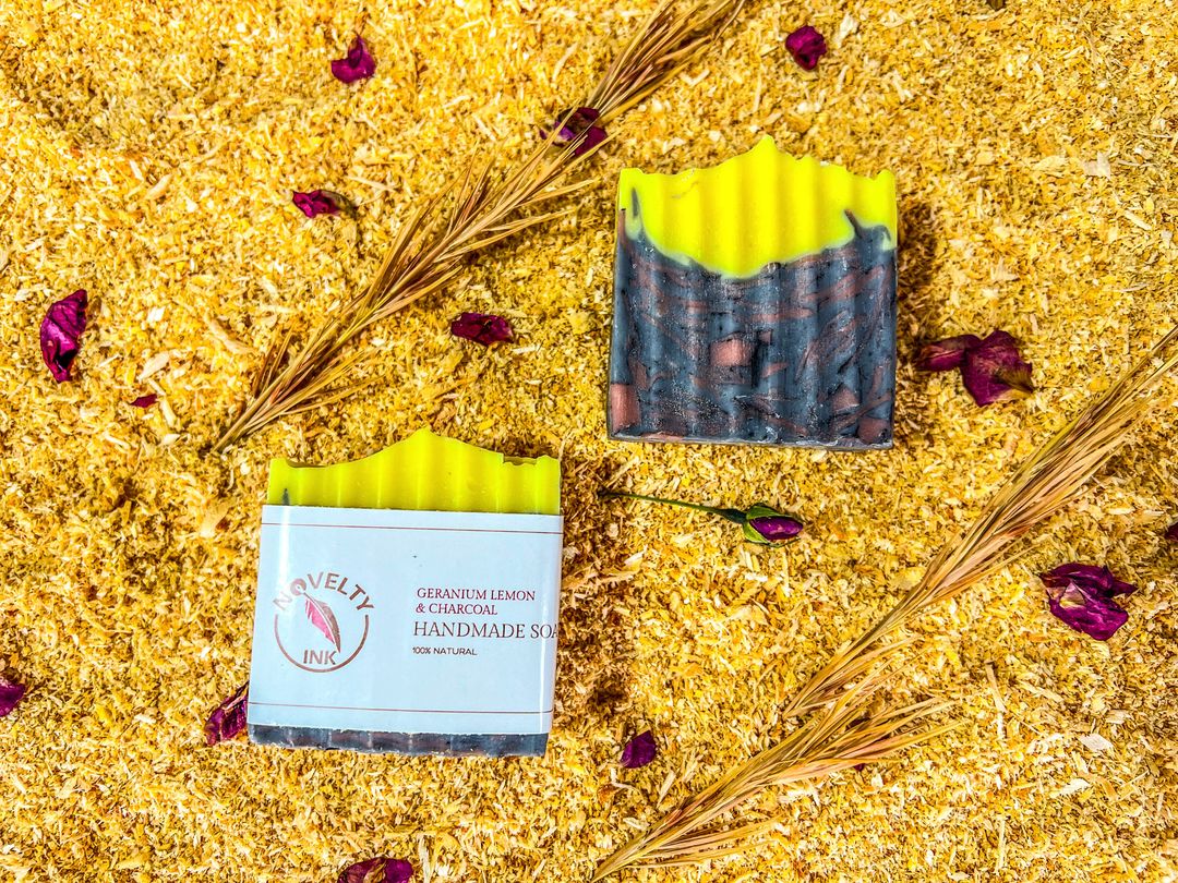 Geranium, lemon & charcoal soap