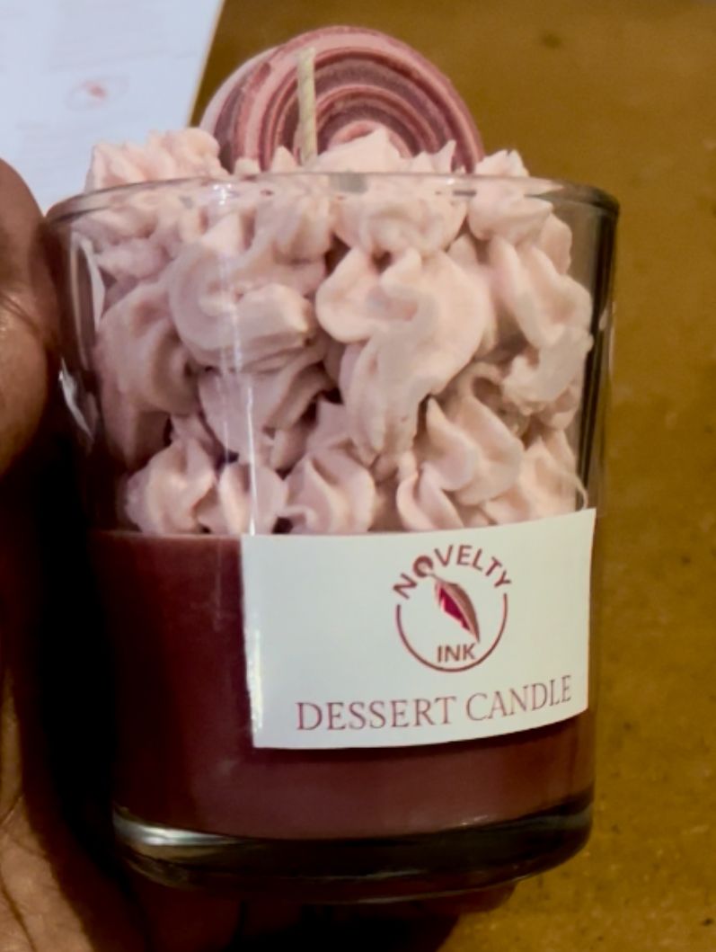 Strawberry dessert candle