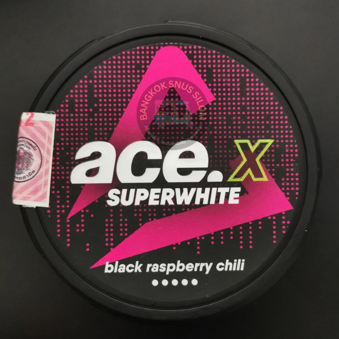 ACE X BLACK RASPBERRY CHILI ( Nicotine 12mg/g. 20 Pouches. )