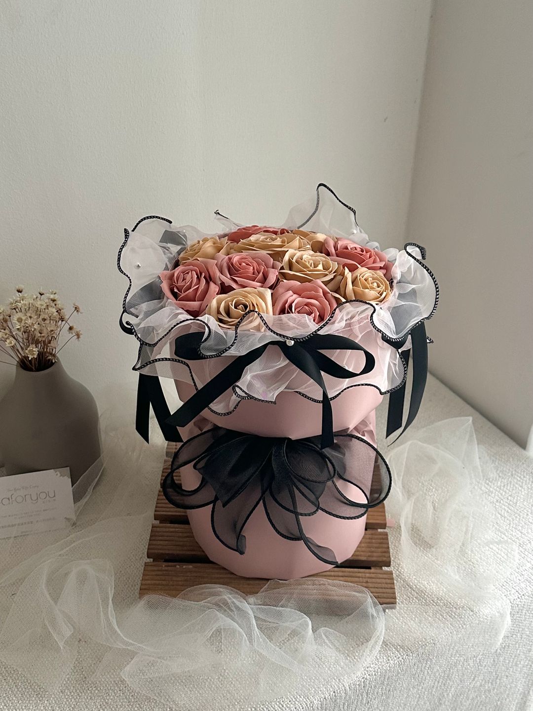 Medium Ballet Style Soap Rose Round Bouquet