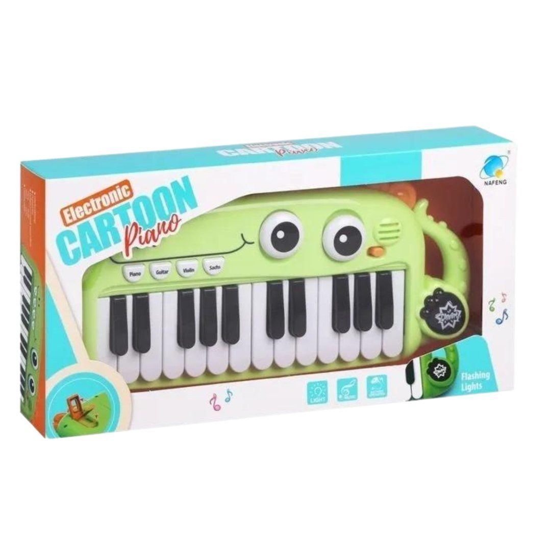 Fiddlerz Piano Musical 24 Touches Mini Dessin Animé Piano Claviers De Musique Pour Bébé Jouet Éducatif Instruments De Musique - Vert