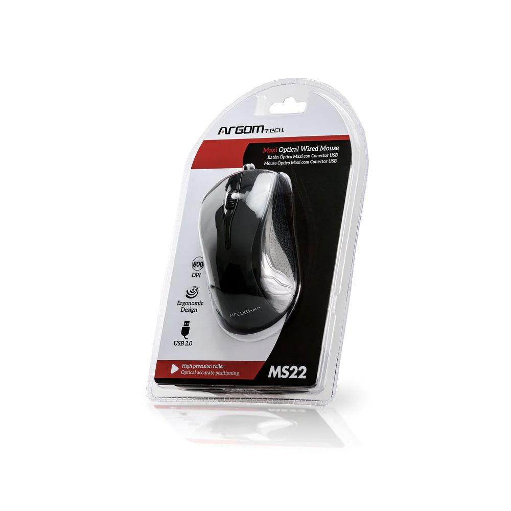 MAUSE USB ARGOM OPTICO 800DPI NEGRO Ref. ARGMS0002