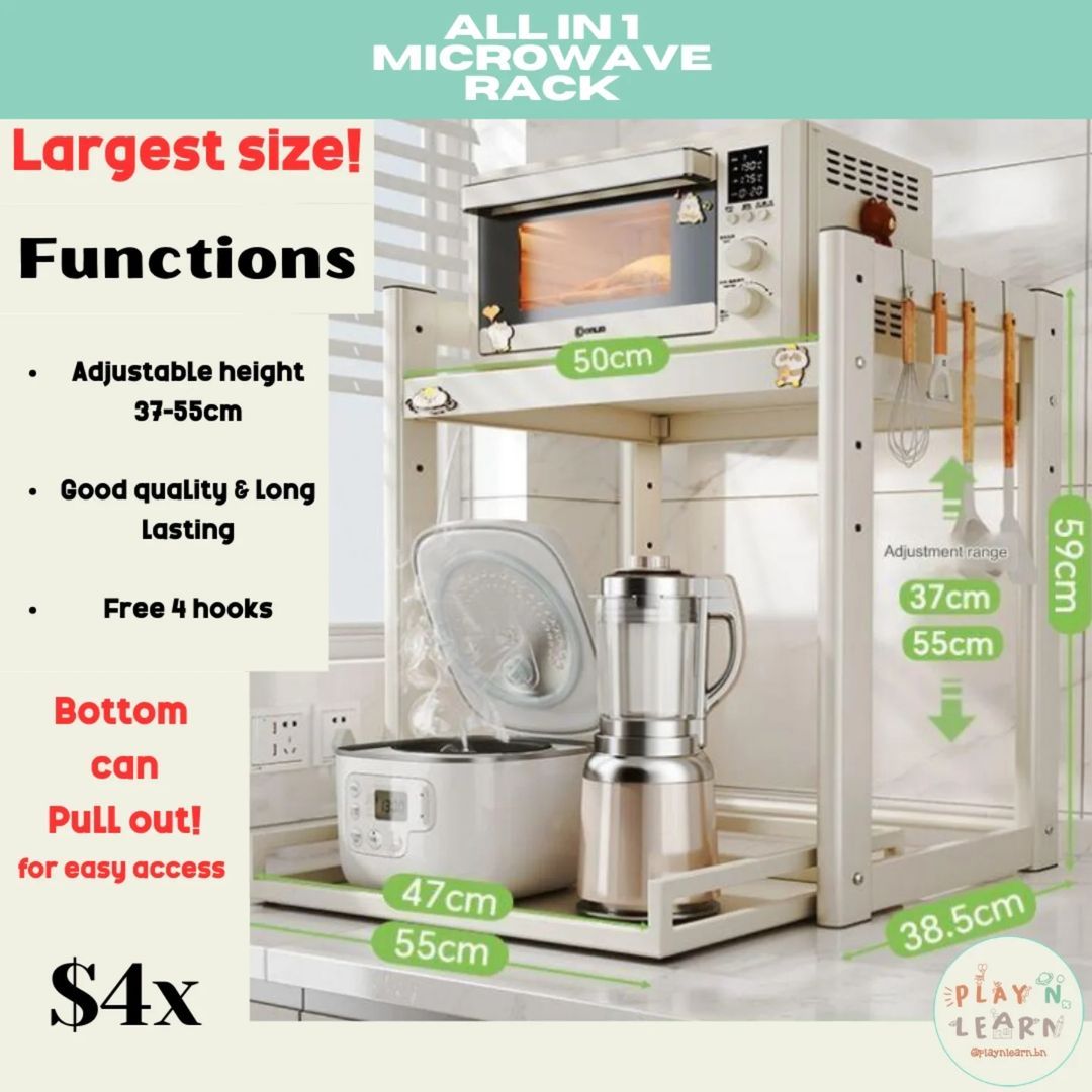 THE ALL-IN-ONE MICROWAVE RACK (INSTOCK) (GREY)