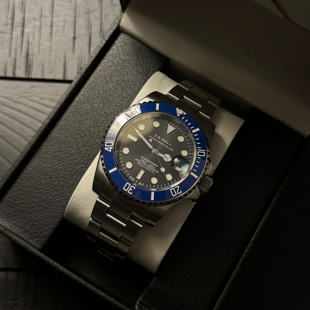 Seiko 'Submariner' Mod Blue Bezel