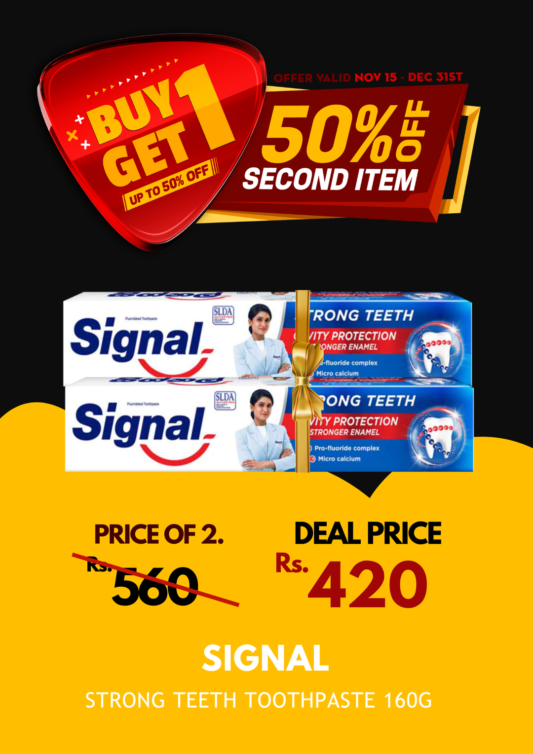 Signal Strong Teeth Toothpaste 160g X 2 BOGO 50%