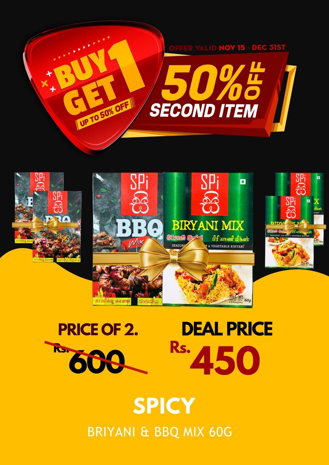 Spicy BBQ Mix & Biriyani Mix 60g X 2 BOGO 50%