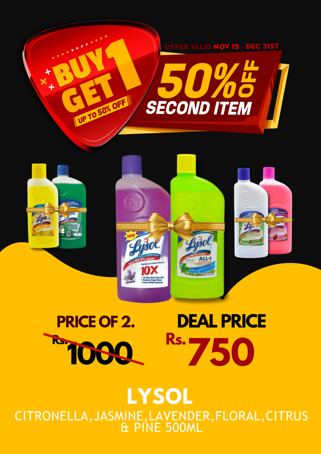 Lysol 500ml X 2 BOGO 50%