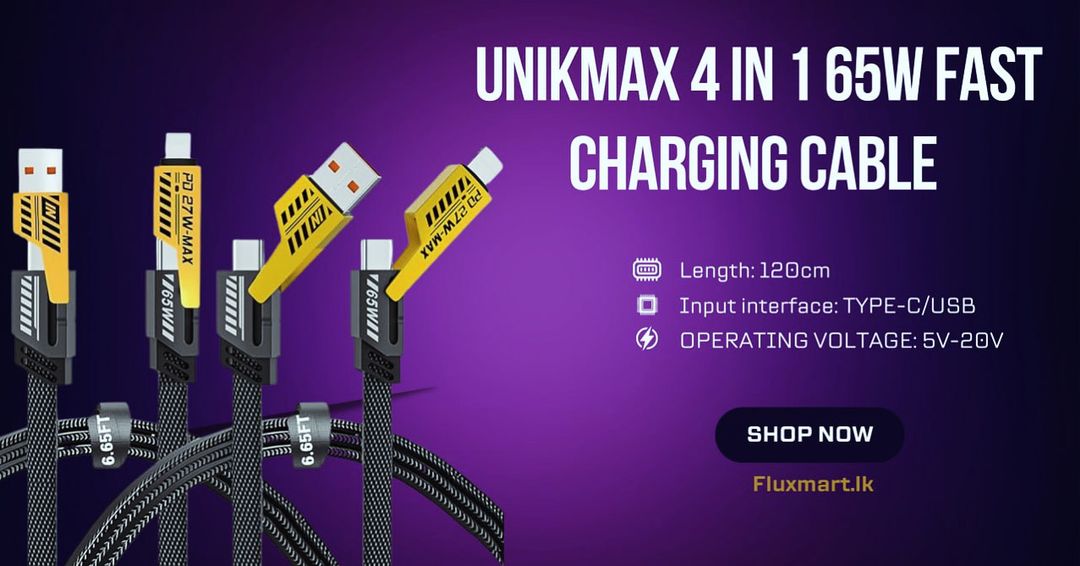 Unikmax 4 In 1 65w Fast Charging Cable