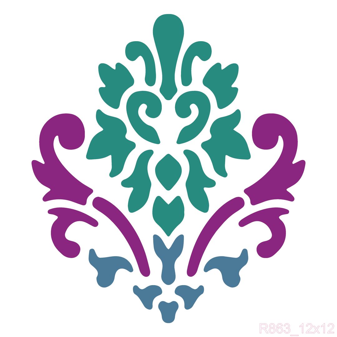 R863-Damask Wall Stencil