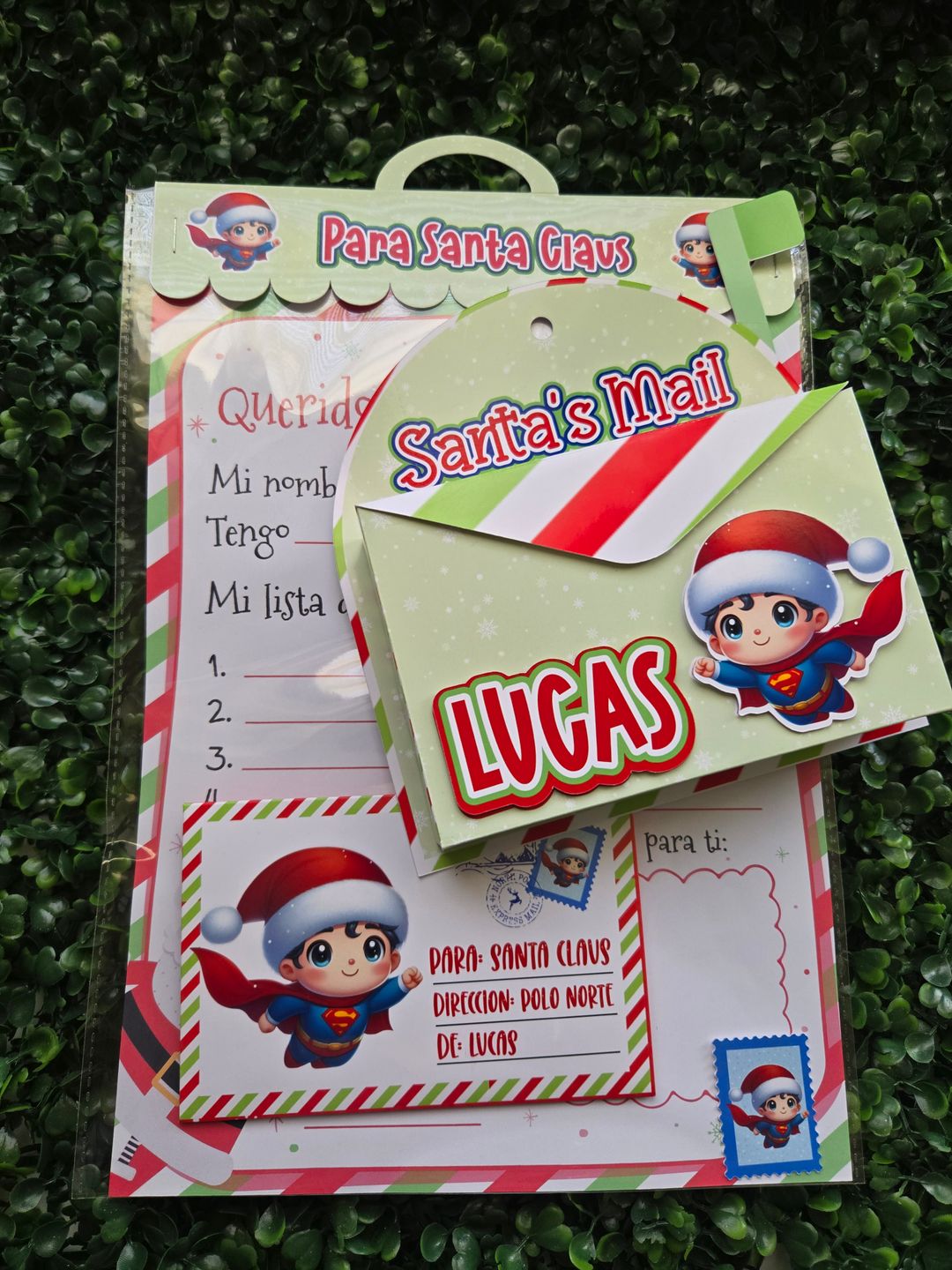 Cartita personalizada para Santa con buzon