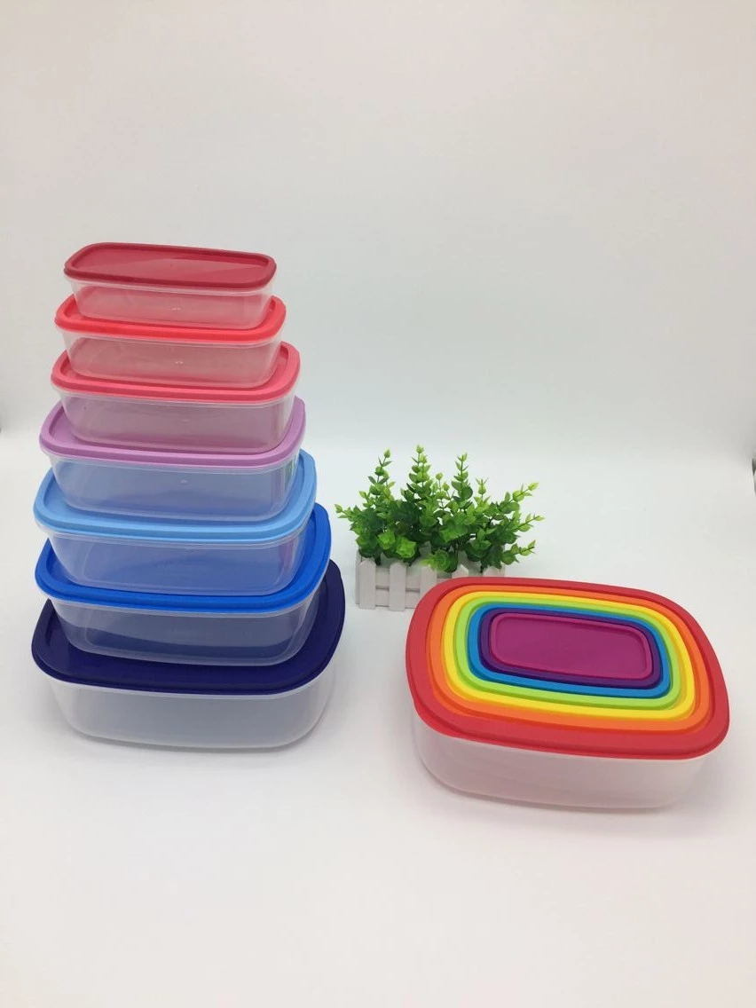 7 Pcs Rectangle Rainbow Food Container Set (P04017)