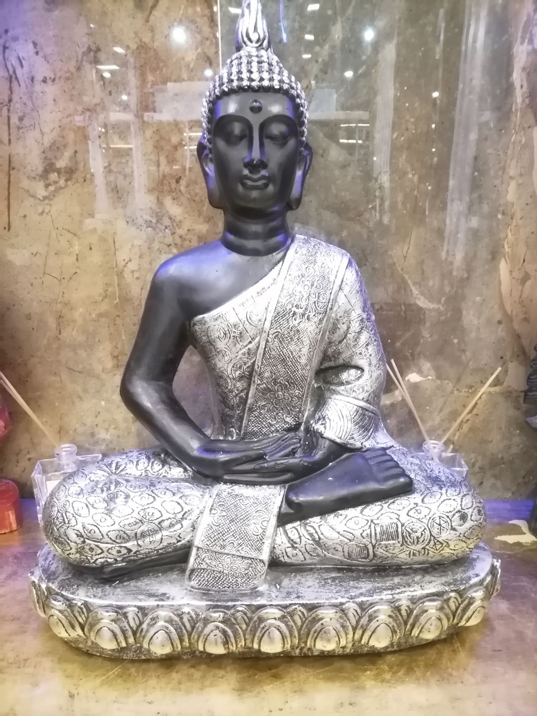 Silver Buddha Statue