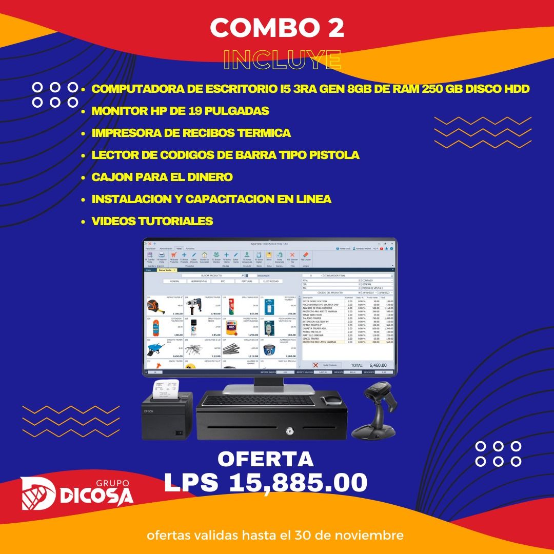 COMBO 2 SISTEMA DE FACTURACION Y EQUIPOS