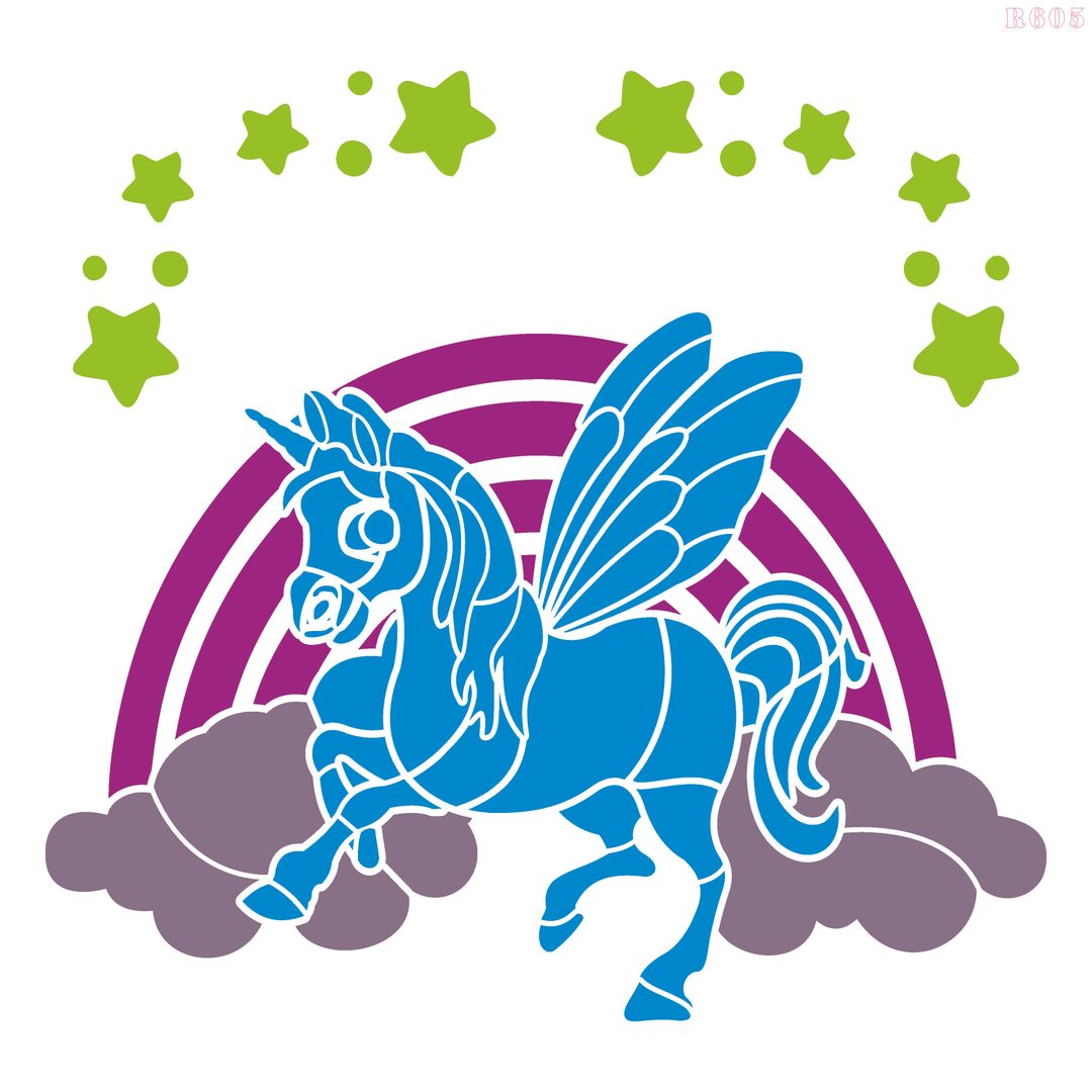 R605_Unicorn Wall Stencil